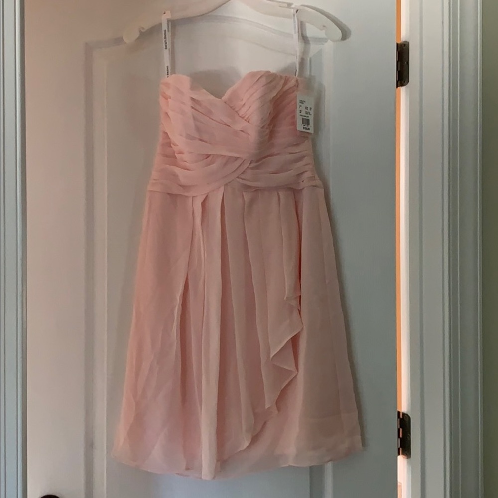 David’s Bridal strapless bridesmaid dress